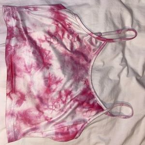 SHEIN crop tank top (pink tye-dye)